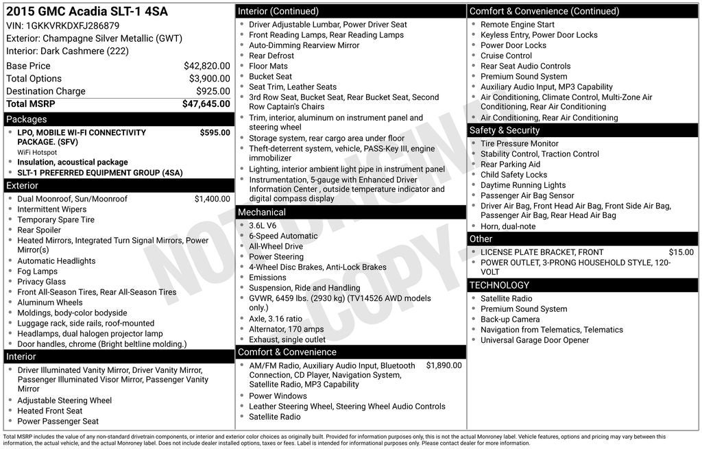 2015 GMC Acadia SLT-1