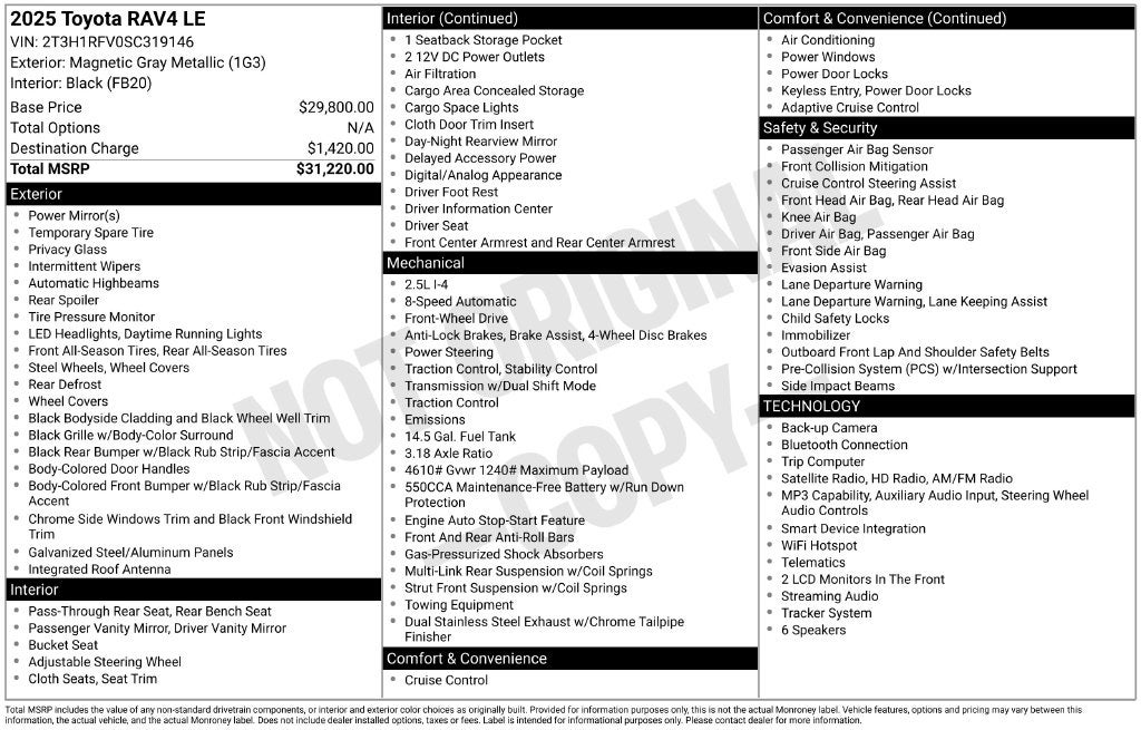 2025 Toyota RAV4 LE