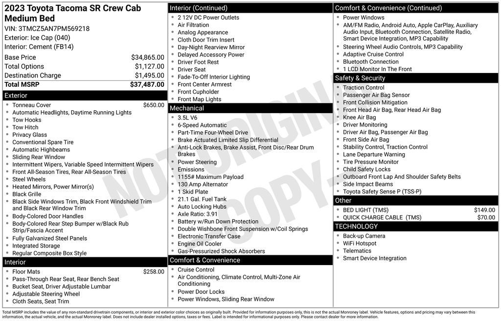 2023 Toyota TACOMA SR SR5 V6