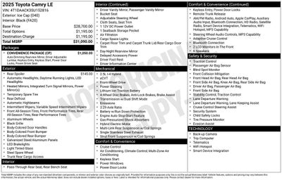 2025 Toyota CAMRY LE