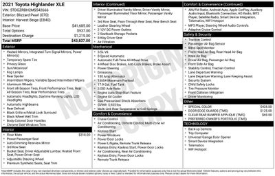 2021 Toyota HIGHLANDER XLE