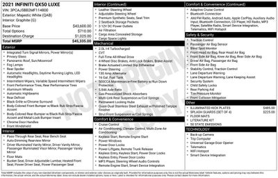 2021 INFINITI QX50 LUXE