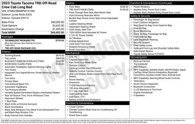 2023 Toyota TACOMA TRD OFFRD TRD Off-Road V6