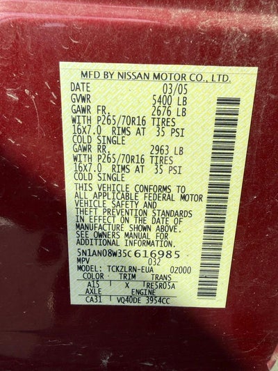 2005 Nissan Xterra S